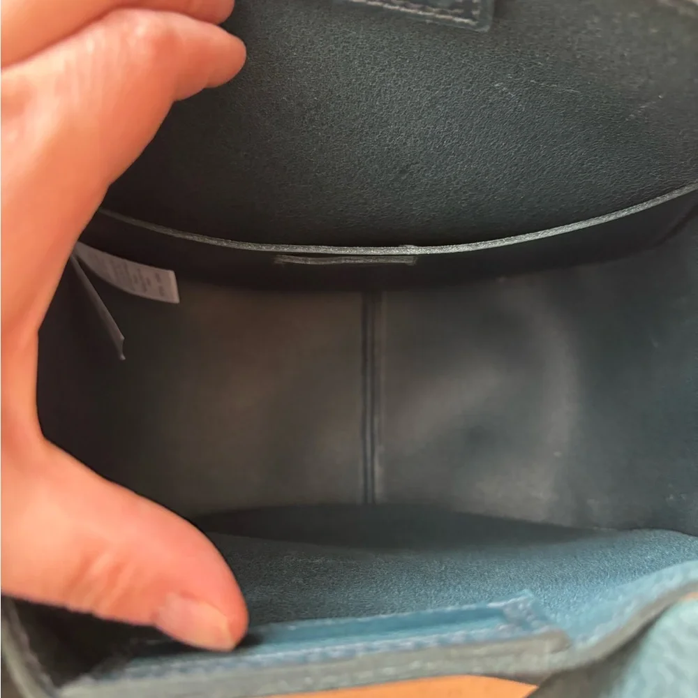 Madewell teal blue Sydney saddle leather bag - Picture 7 of 9